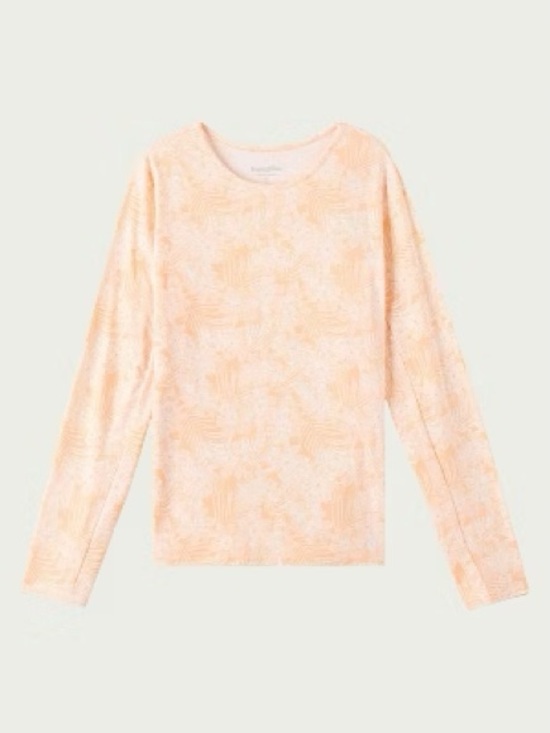 Hang Ten Tops - Hang Ten Solara UPF 50 Floral Palm Sun Tee Peach | Size L